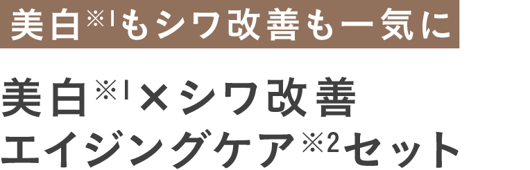 美白※1×シワ改善 エイジングケア※2セット