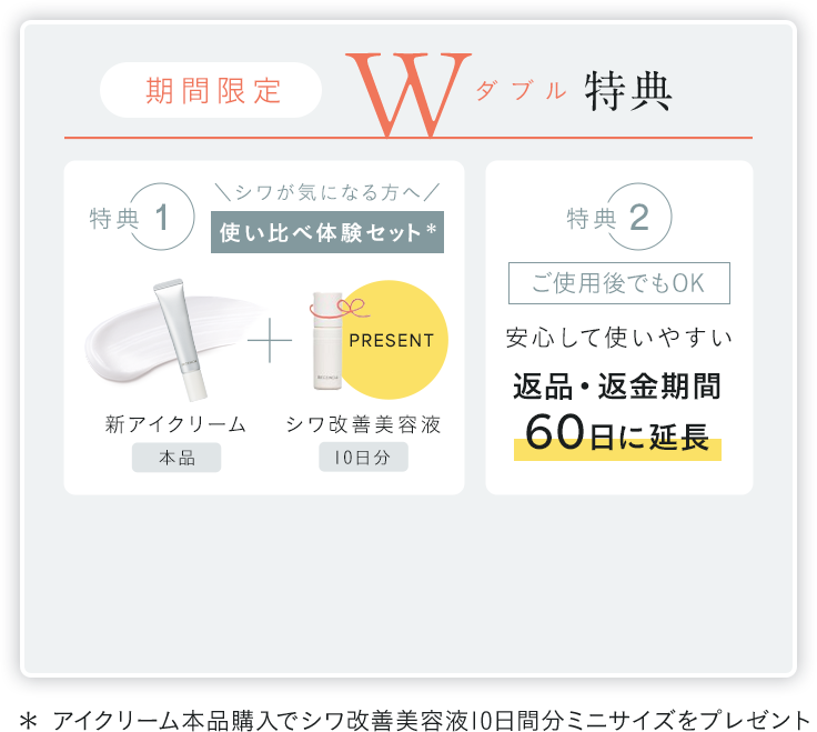 期間限定 W特典