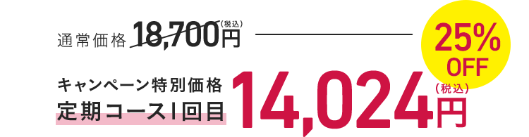 キャンペーン特別価格 定期コース1回目 14,024円（税込）
