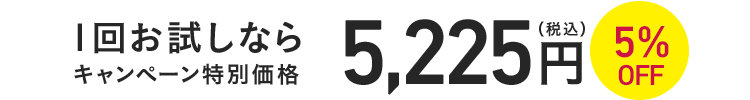 1回お試しならキャンペーン特別価格5,225円(税込)