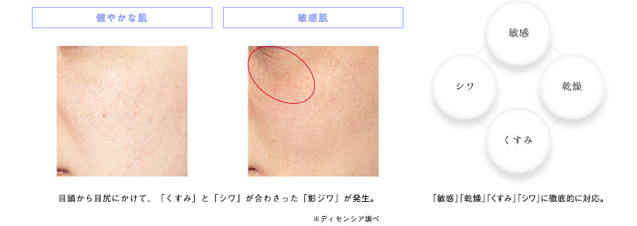 敏感肌特有の「影ジワ」に徹底対応!