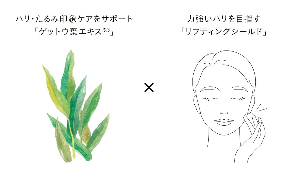 ゲットウ葉エキス×リフティングシールド