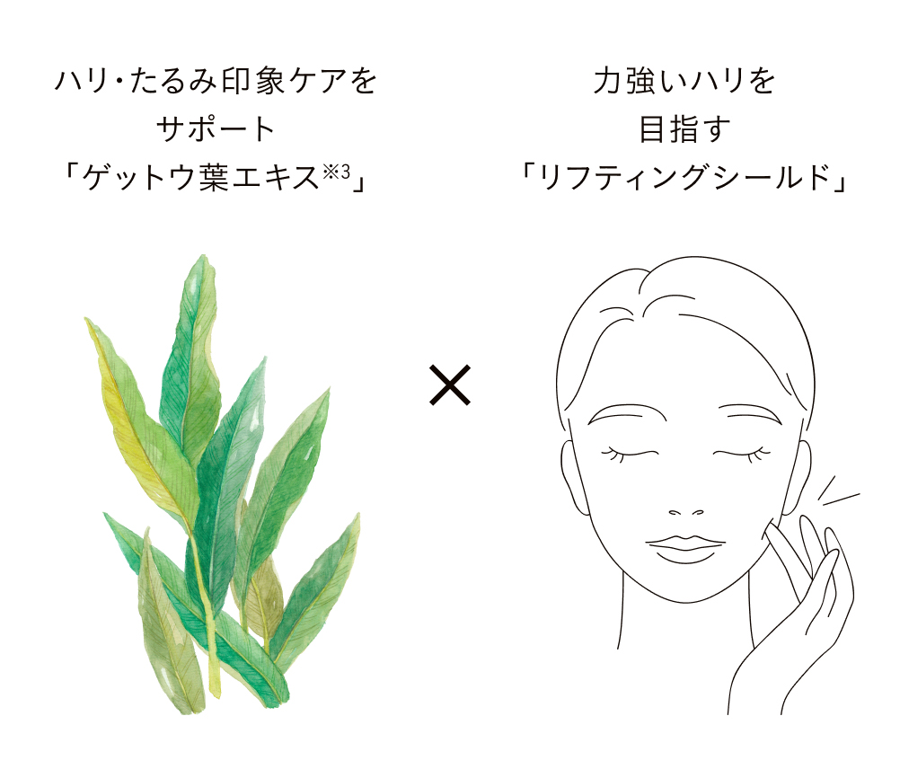 ゲットウ葉エキス×リフティングシールド