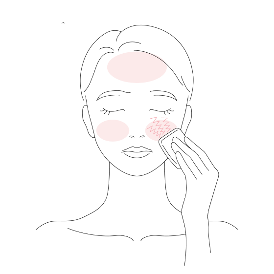 肌がタオルやパフの刺激で赤くなりやすい