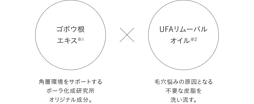 無自覚に敏感状態になっている⼤⼈の肌は、角層が乱れ、毛穴も目立ちがち。洗顔から角層環境を整え、⼤⼈の毛穴にアプローチします。