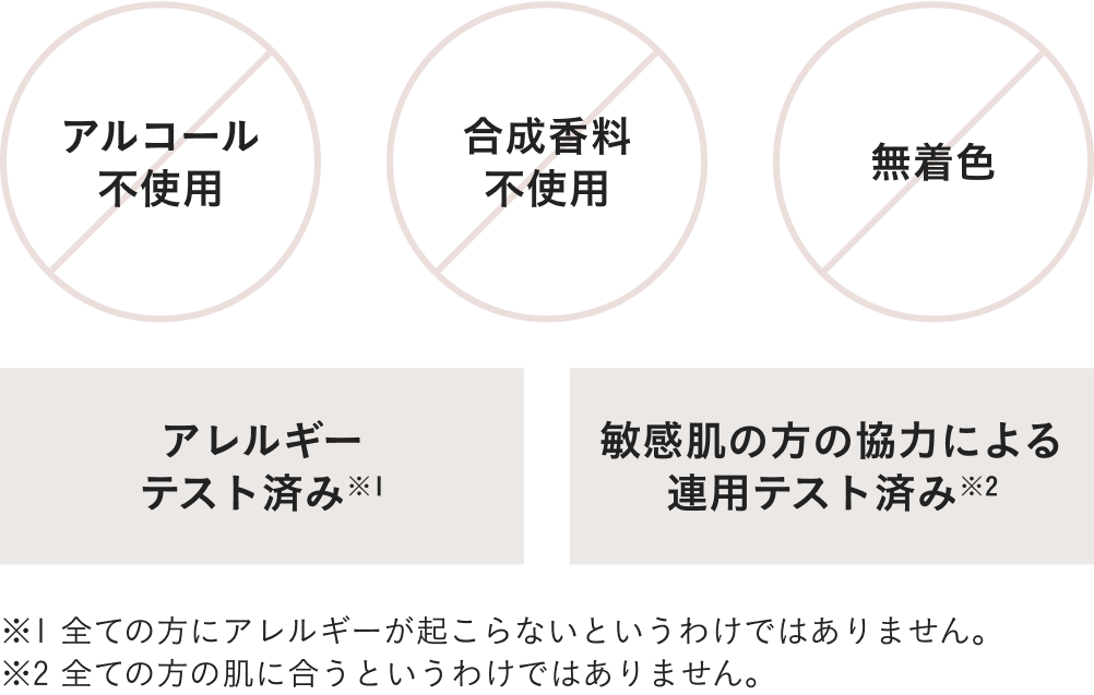 敏感肌・ゆらぎ肌を考慮した設計