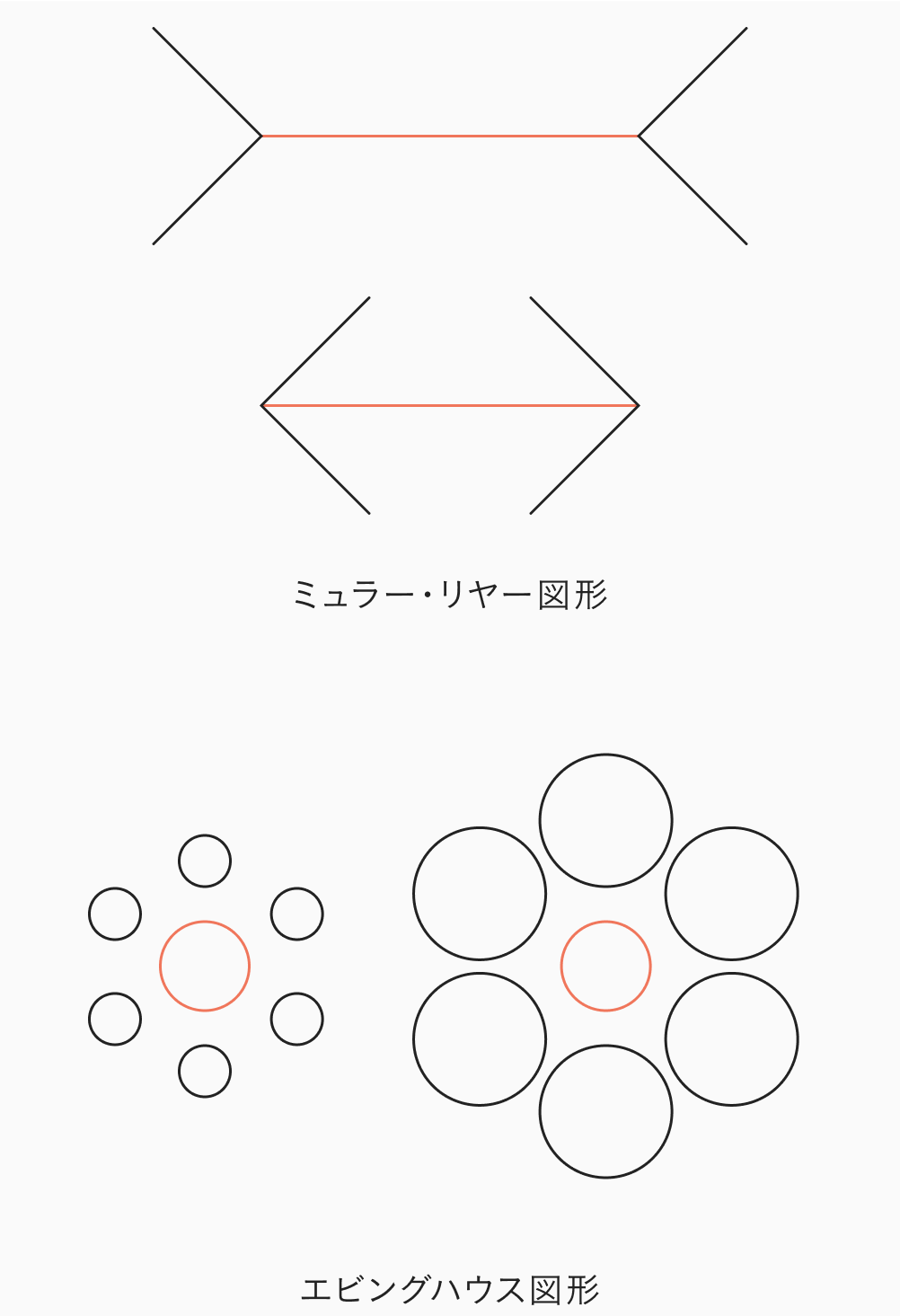 ミュラー・リヤー図形 エビングハウス図形