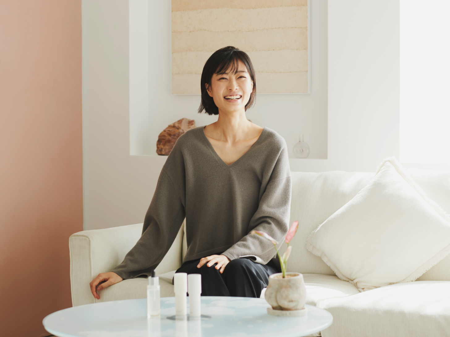メークの３倍の時間、スキンケアに時間をかけているんです。