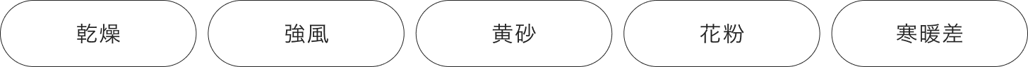 乾燥 強風 黄砂 花粉 寒暖差